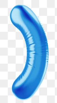 Parentheses png 3D blue balloon symbol, transparent background