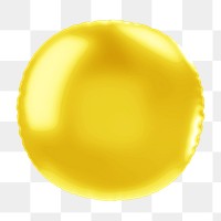 Full stop png 3D yellow balloon symbol, transparent background