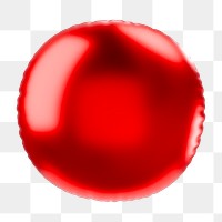 Full stop png 3D red balloon symbol, transparent background