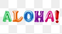 Aloha png 3D balloon alphabet, transparent background