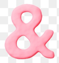 Ampersand  png pink clay alphabet, transparent background