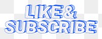 Like & subscribe png layered word design