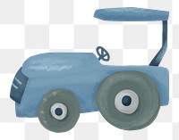 Blue farm tractor png digital art, transparent background