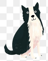 Border collie dog png pet digital art, transparent background
