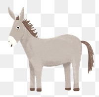 Donkey png farm animal digital art, transparent background