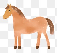 Brown horse png farm animal digital art, transparent background