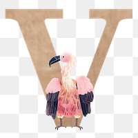 Letter V  png animal character alphabet, transparent background