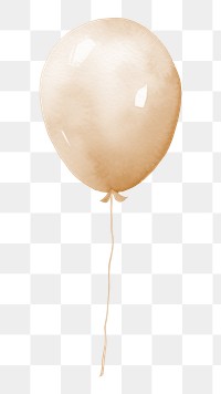 Brown balloon png watercolor object, transparent background