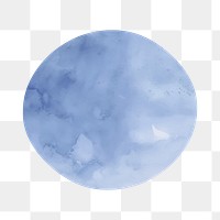 Round png blue watercolor, transparent background