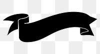 PNG black ribbon banner, transparent background