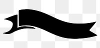 PNG black ribbon banner, transparent background