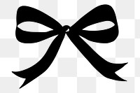 Black bow png clipart, transparent background