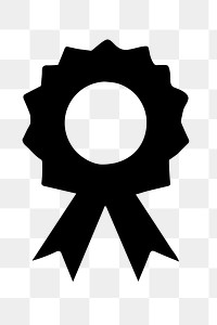PNG black award ribbon clipart, transparent background