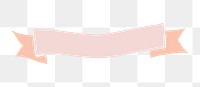Pastel pink png ribbon banner, transparent background