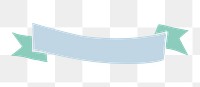 Pastel blue png ribbon banner, transparent background