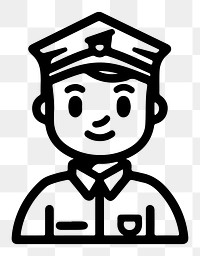 Postman png character line art, transparent background