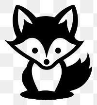 Fox png animal line art, transparent background