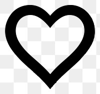 Heart png line art, transparent background