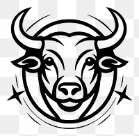 Taurus png zodiac sign line art, transparent background