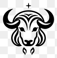 Taurus png zodiac sign line art, transparent background
