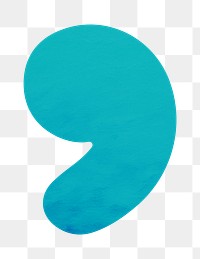 PNG blue comma sign, transparent background