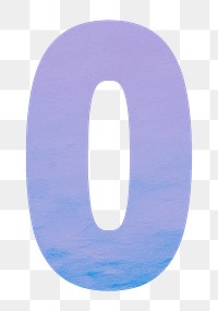 Number 0 png in purple, transparent background