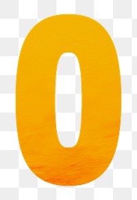 Number 0 png in yellow, transparent background