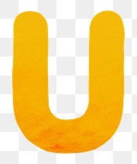 PNG yellow letter U  alphabet, transparent background