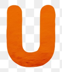 PNG orange letter U  alphabet, transparent background