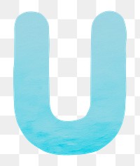PNG blue letter U alphabet, transparent background