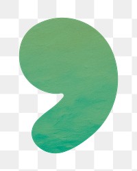 PNG green comma sign, transparent background