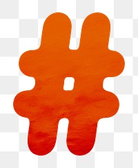 PNG orange hashtag sign, transparent background