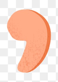 PNG orange comma sign, transparent background