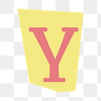 Letter Y png papercut alphabet illustration, transparent background