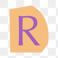 Letter R png papercut alphabet illustration, transparent background