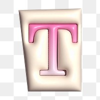 Letter T png in 3D alphabets illustration