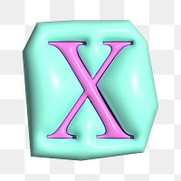 Letter  X png in 3D alphabets illustration