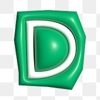 Letter D png in 3D alphabets illustration