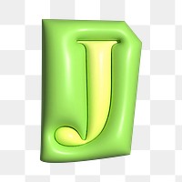 Letter J png in 3D alphabets illustration