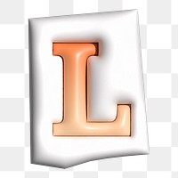 Letter L png in 3D alphabets illustration