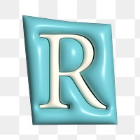 Letter R png in 3D alphabets illustration