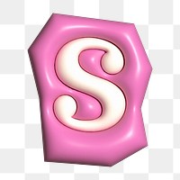 Letter S png in 3D alphabets illustration