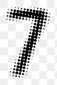 PNG 7 number, halftone font, transparent background