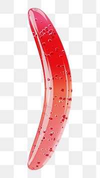 Parentheses sign png 3D red jelly symbol, transparent background