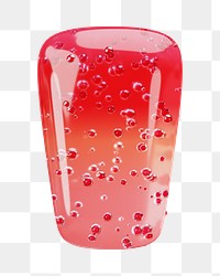 Prime sign png 3D red jelly symbol, transparent background