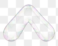 Circumflex png 3D iridescent symbol, transparent background