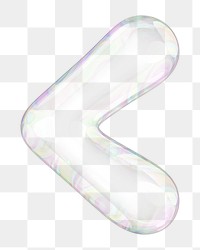 Less than png 3D iridescent symbol, transparent background