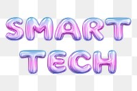 Smart tech png 3D word, transparent background