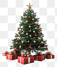 PNG Christmas tree plant gift white background.