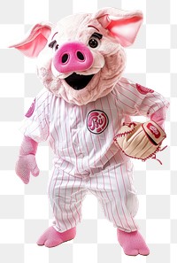 PNG Pig mascot costume baseball person softball.